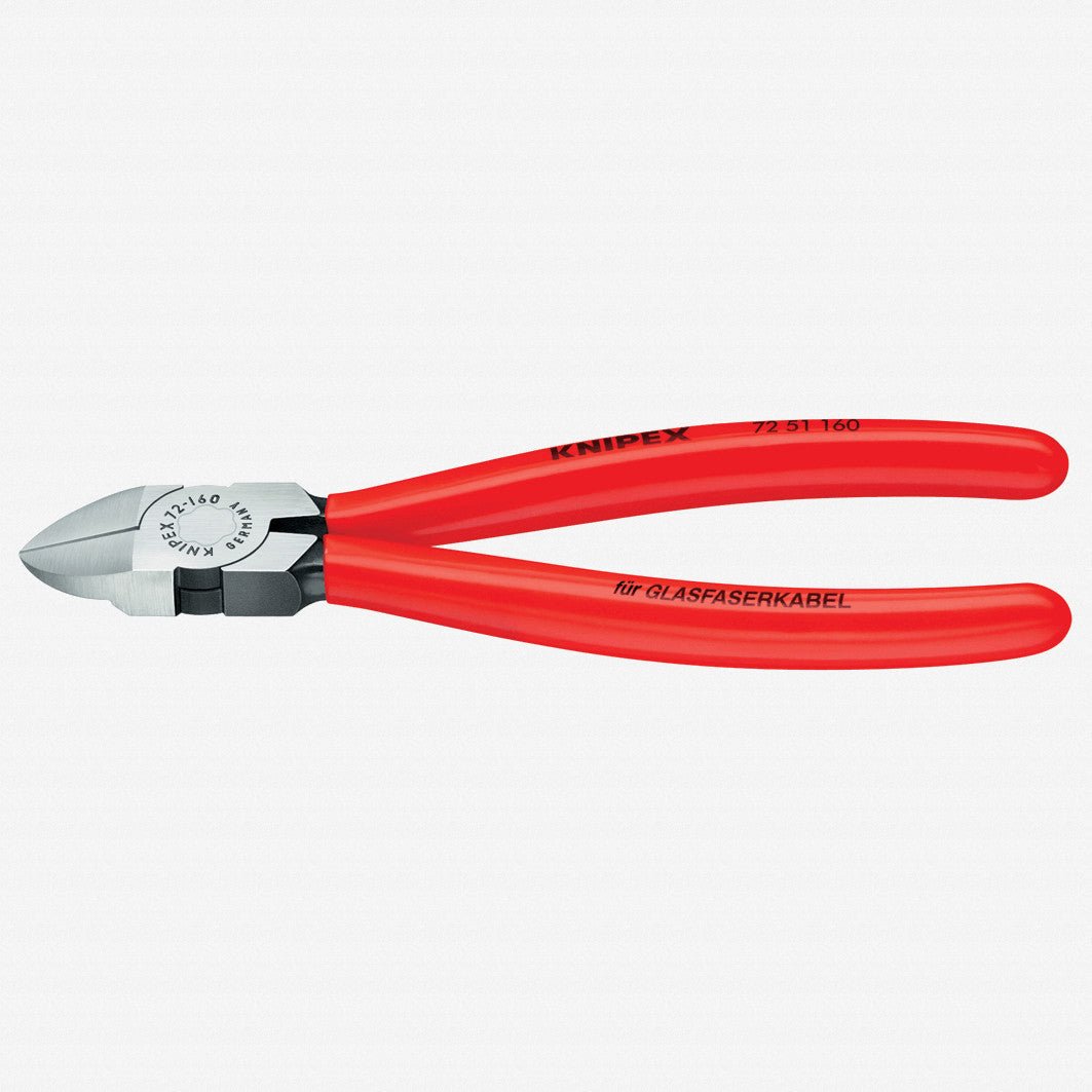 Knipex 6.3" Diagonal Cutters for Fiber Optics - Plastic Grip - 7251160 - KC Tool