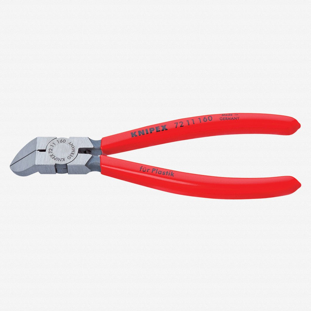 Knipex 6.3" Diagonal Cutters for plastics 45 Degree Angled - Plastic Grip - 7211160 - KC Tool