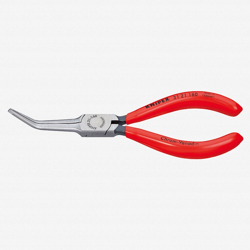 Knipex 6.3" Needle-Nose 45 Degree Bent Pliers (Gripping Pliers) - Plastic Grip - 3121160 - KC Tool