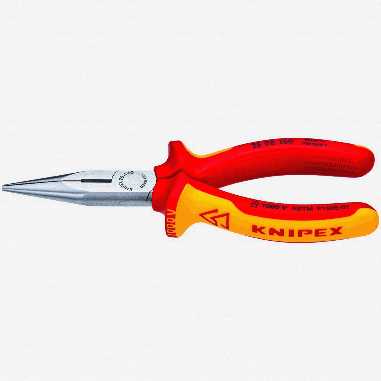 Knipex 6.3" Snipe Nose Side Cutting Pliers (Radio Pliers) - Insulated - 2508160 - KC Tool