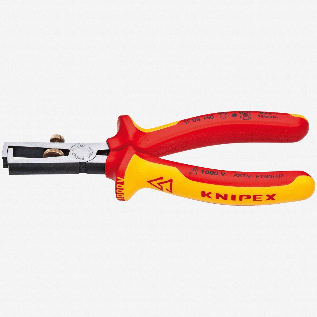 Knipex 6.3" Wire Insulation Strippers - Insulated - 1108160 - KC Tool