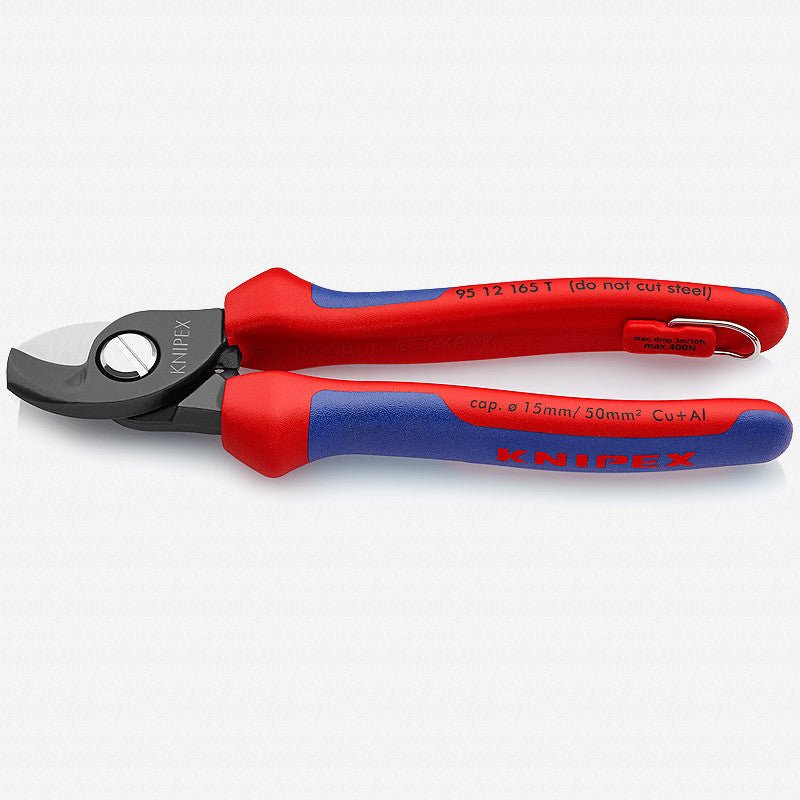Knipex 6.5" Cable Shears - MultiGrip Tethered Attachment - 9512165T - KC Tool