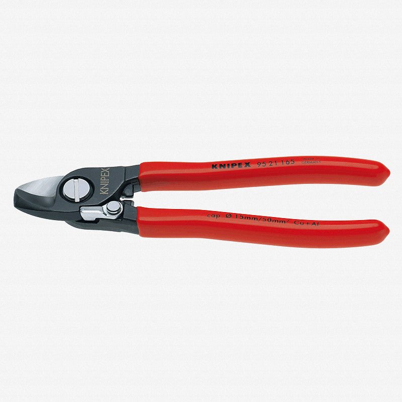 Knipex 6.5" Cable Shears w/ Spring - Plastic Grip - 9521165 - KC Tool