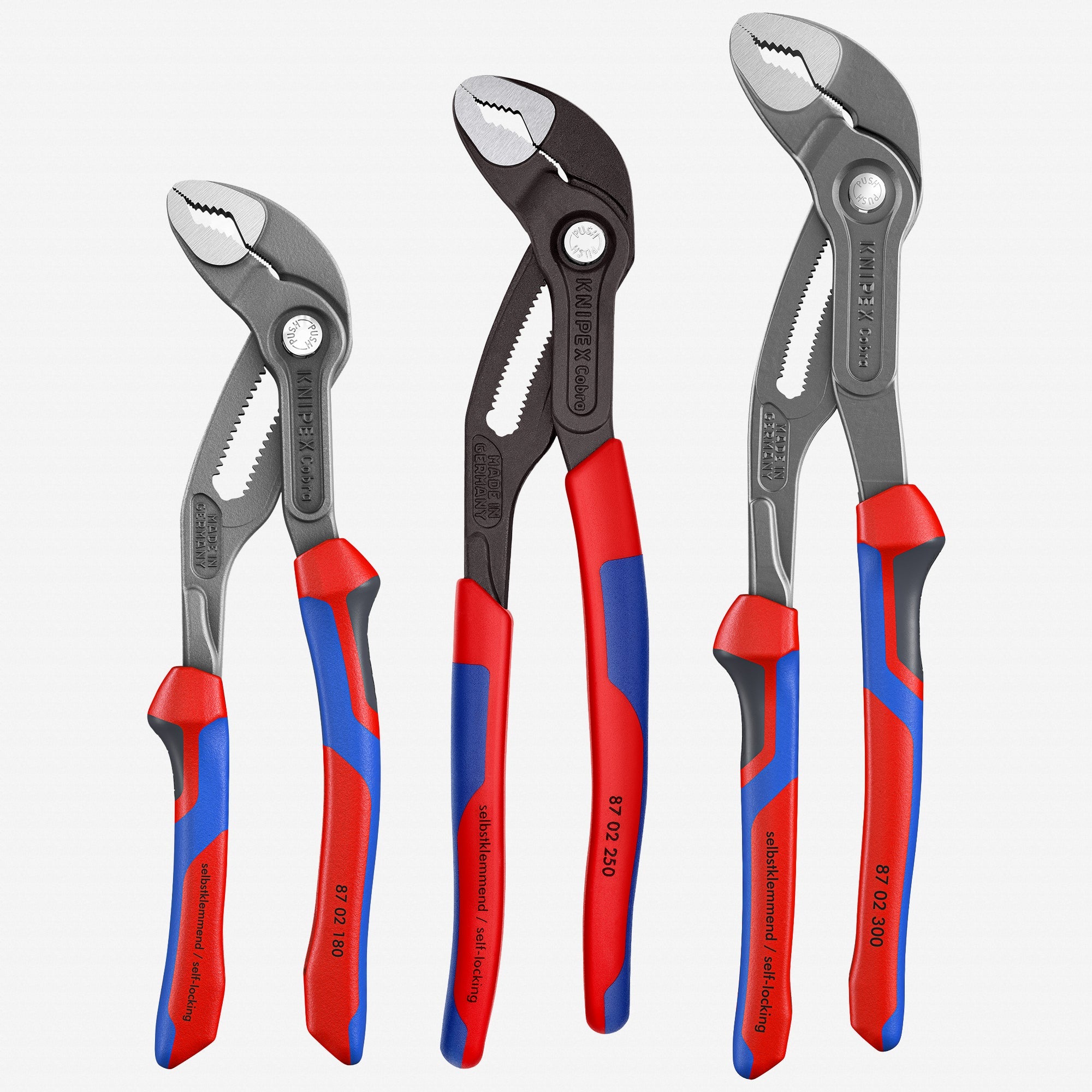 Knipex 7", 10" & 12" Cobra Pliers Set - MultiGrip, 3 Pieces - 9K008005US - KC Tool