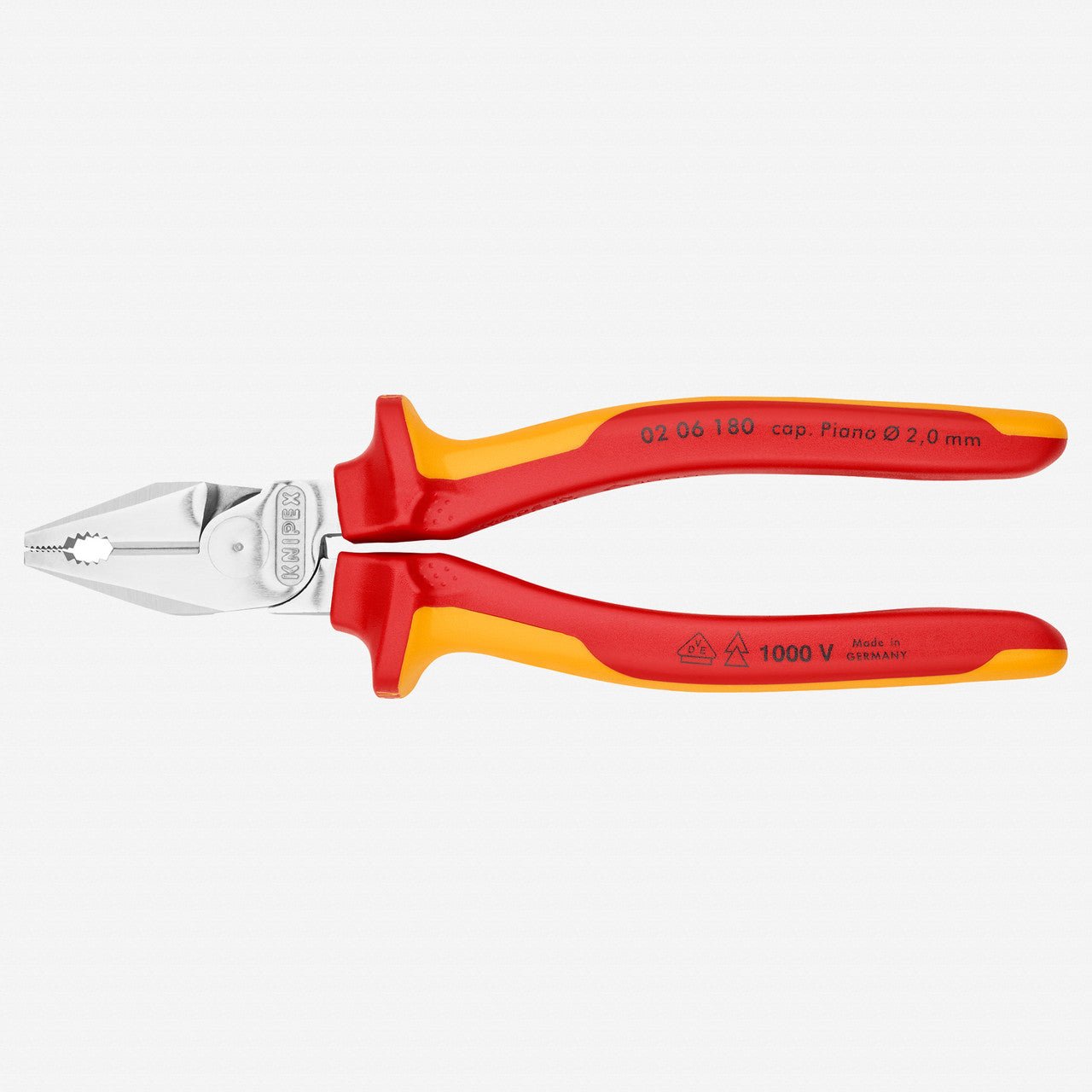Knipex 7 1/4" High Leverage Combination Pliers - Insulated - K0206180 - KC Tool