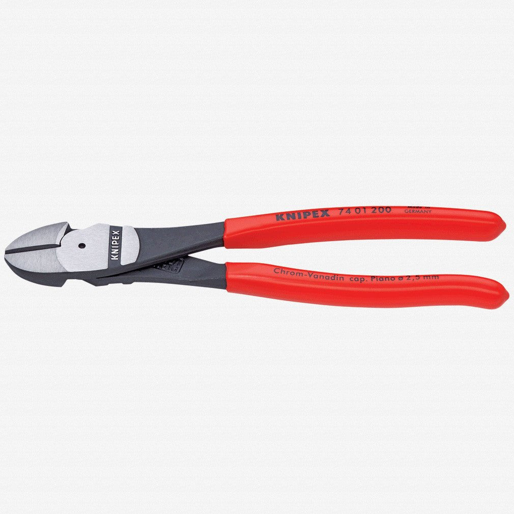 Knipex 7" High Leverage Diagonal Cutters - Plastic Grip - 7401180 - KC Tool