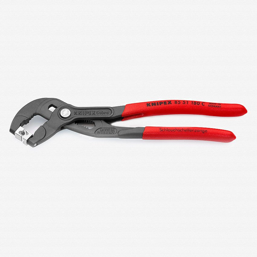 Knipex 7.25" Cobra Hose Clamp Pliers for Click Clamps - Plastic Grip - 8551180C - KC Tool