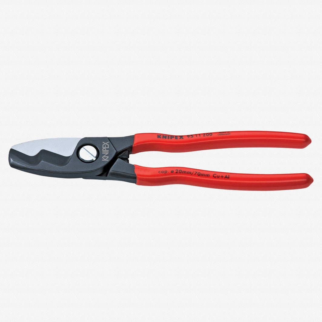 Knipex 8" Cable Shears with twin cutting edge - Plastic Grip - 9511200 - KC Tool