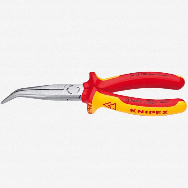 Knipex 8" Chain Nose Side Cutting Pliers (Stork Beak Pliers) - Insulated - 2628200 - KC Tool