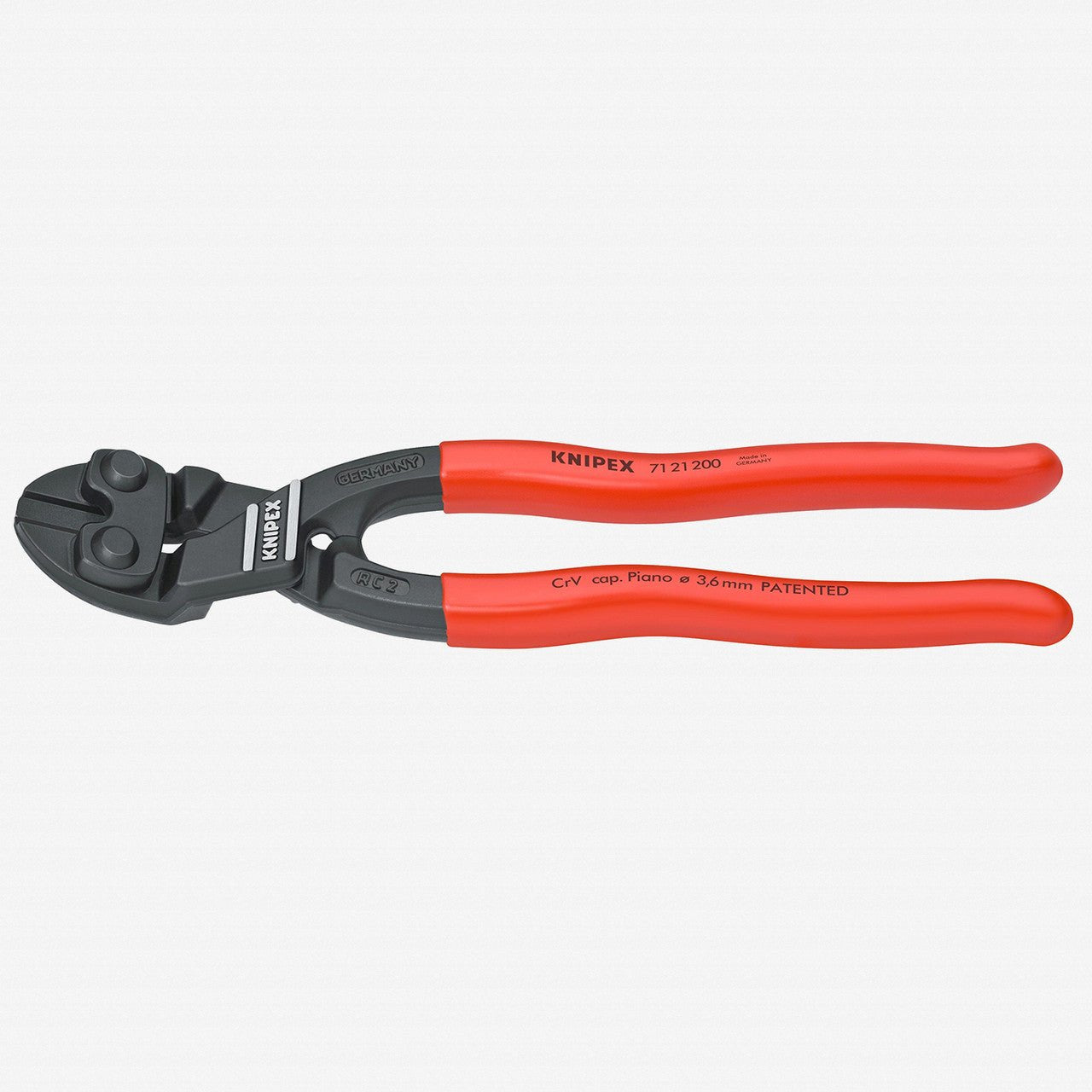 Knipex 8" Cobolt Compact Bolt Cutters 20 Degree Angled - Plastic Grip - 7121200 - KC Tool