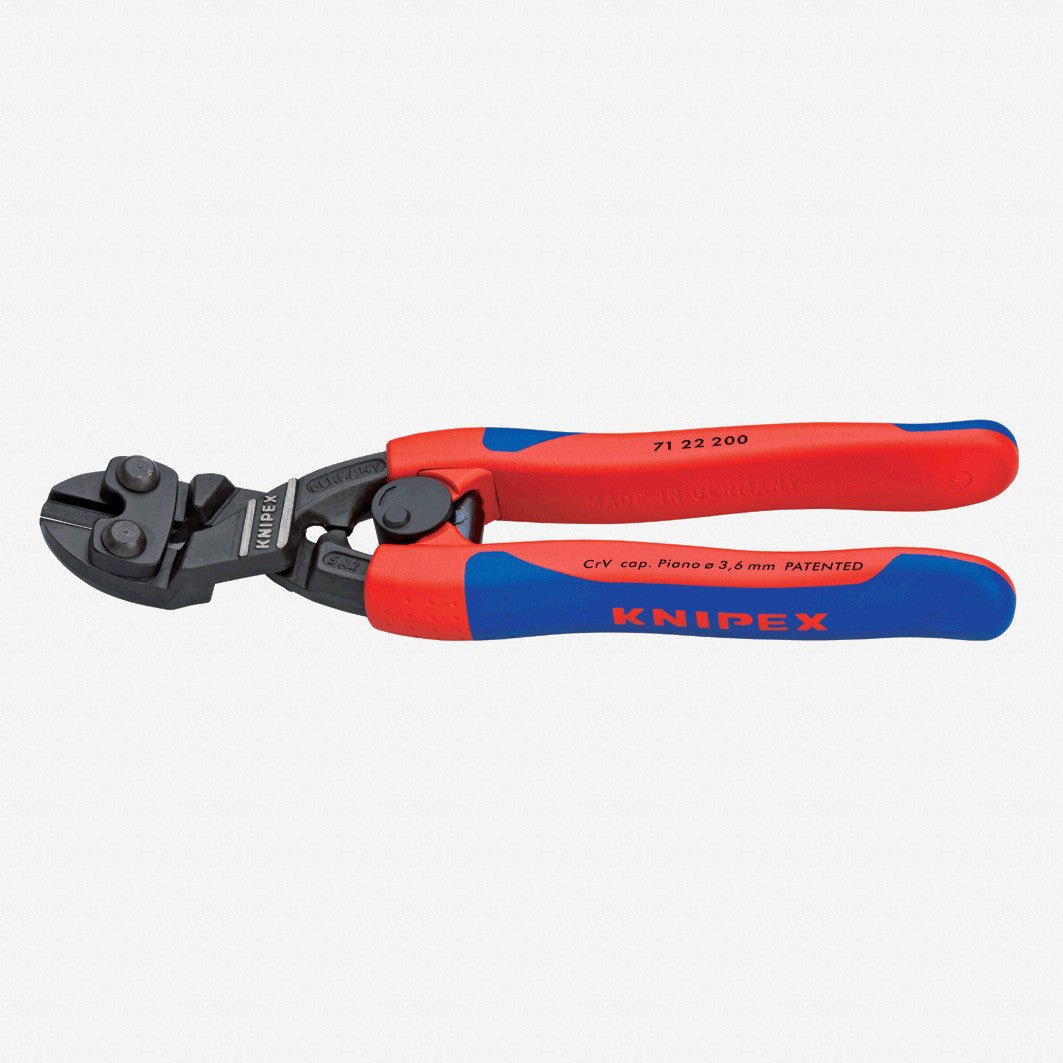 Knipex 8" Cobolt Compact Bolt Cutters 20 Degree Angled w/ Spring - MultiGrip - 7122200 - KC Tool