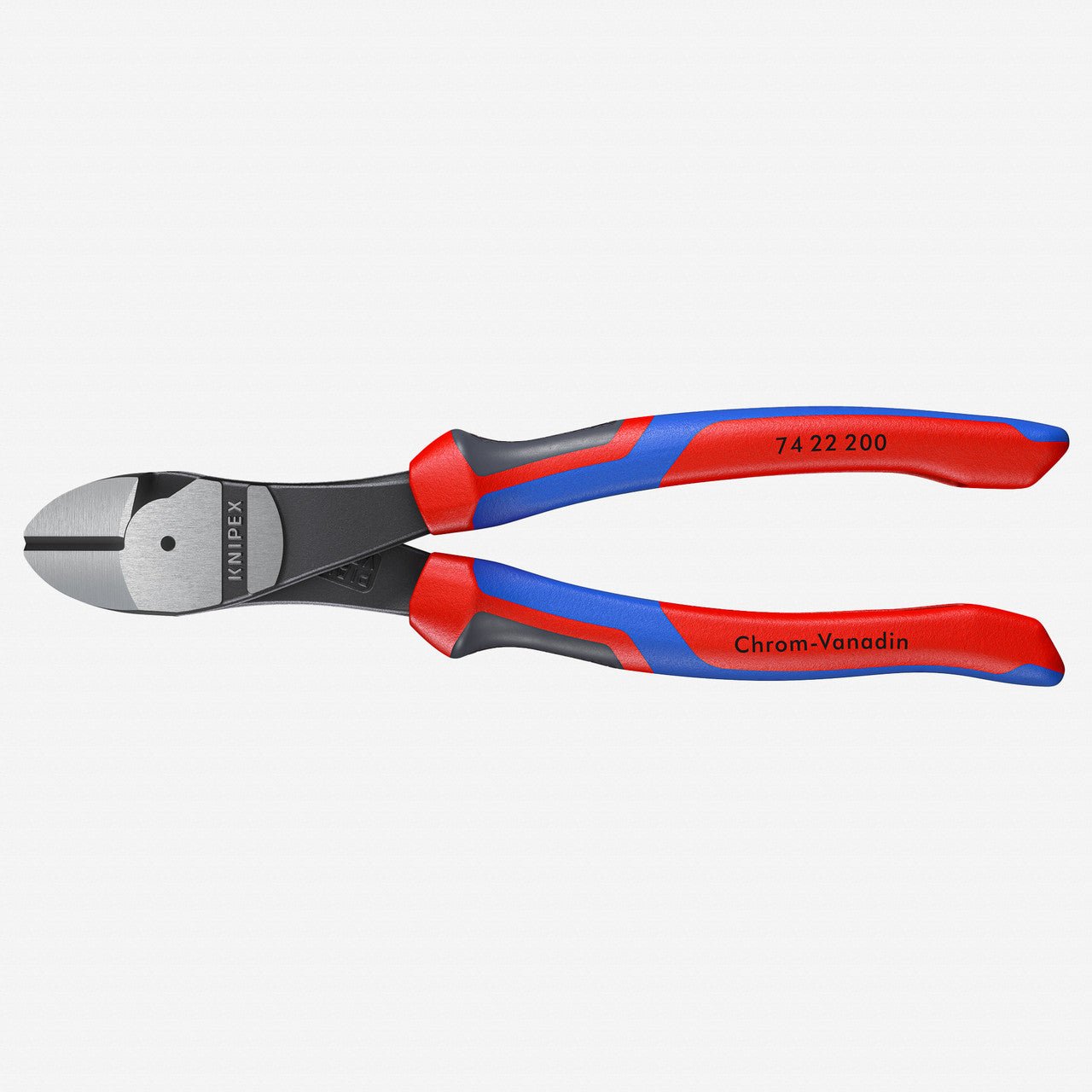 Knipex 8" High Leverage Diagonal Cutters, 12 - Degree Angled - MultiGrip - 7422200 - KC Tool