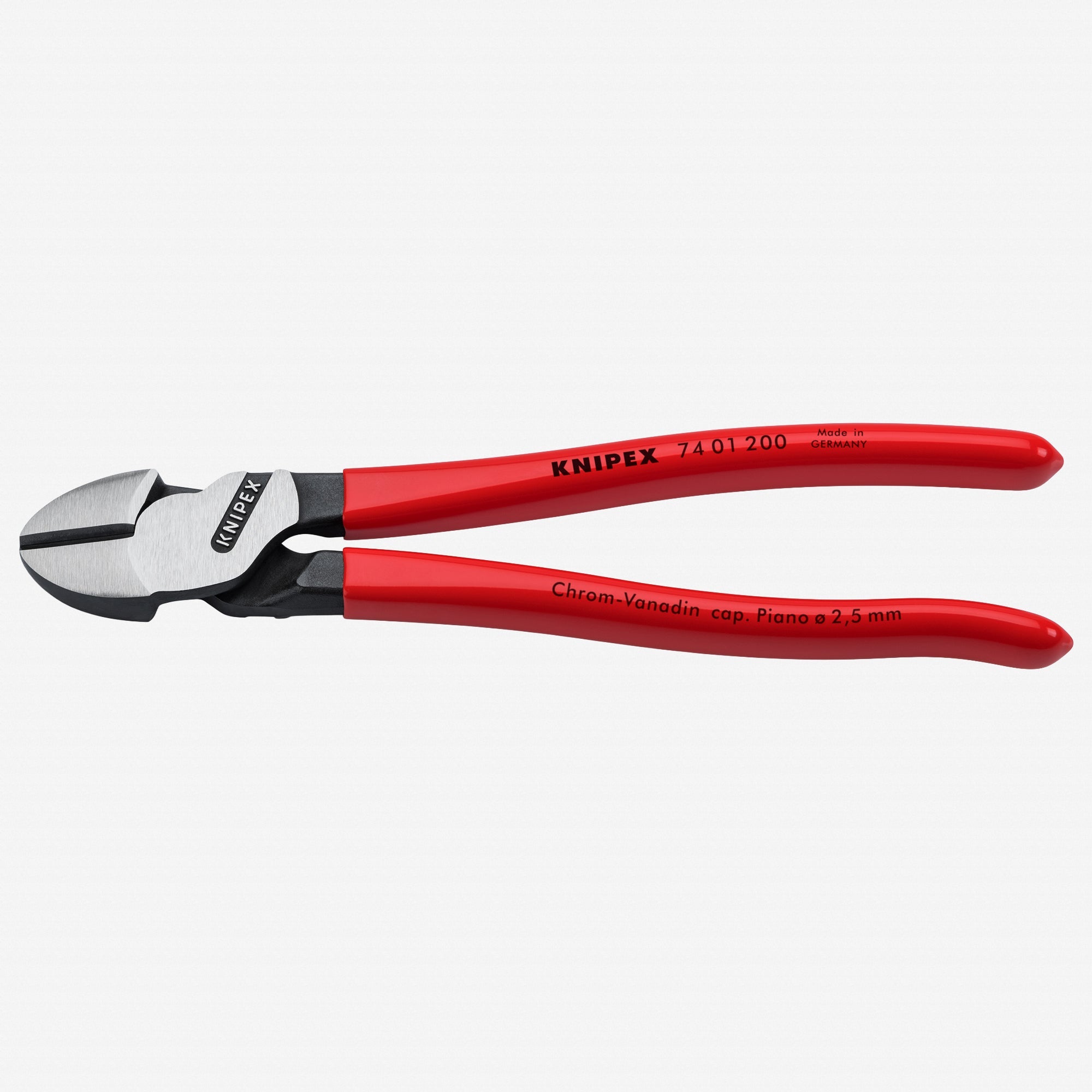 Knipex 8" High Leverage Diagonal Cutters - Plastic Grip - 7401200 - KC Tool