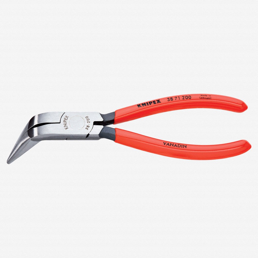 Knipex 8" Mechanic's 70 Degree Bent Pliers (half-round jaws) - Plastic Grip - 3871200 - KC Tool