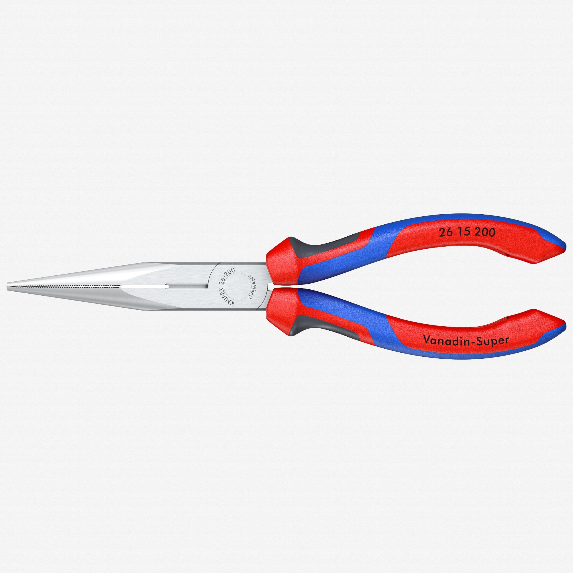 Knipex 8" Snipe Nose Side Cutting Pliers (Stork Beak Pliers) - Chrome Plated - 2615200 - KC Tool