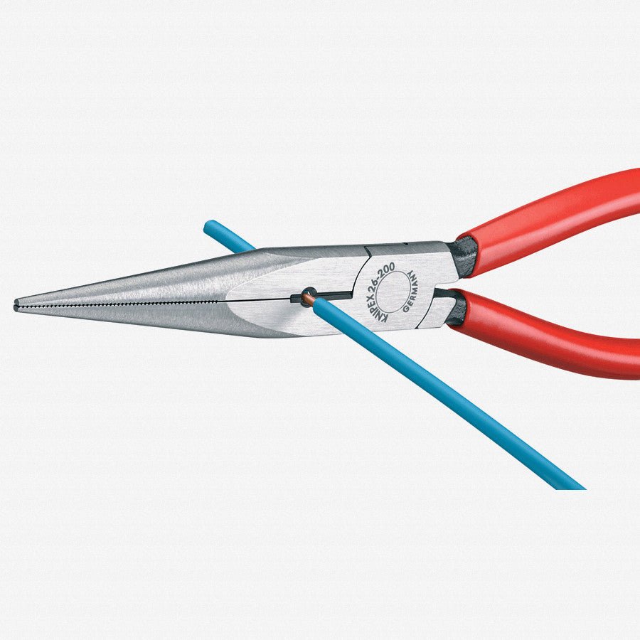 Knipex 8" Snipe Nose Side Cutting Pliers (Stork Beak Pliers) - Plastic Grip - 2611200 - KC Tool