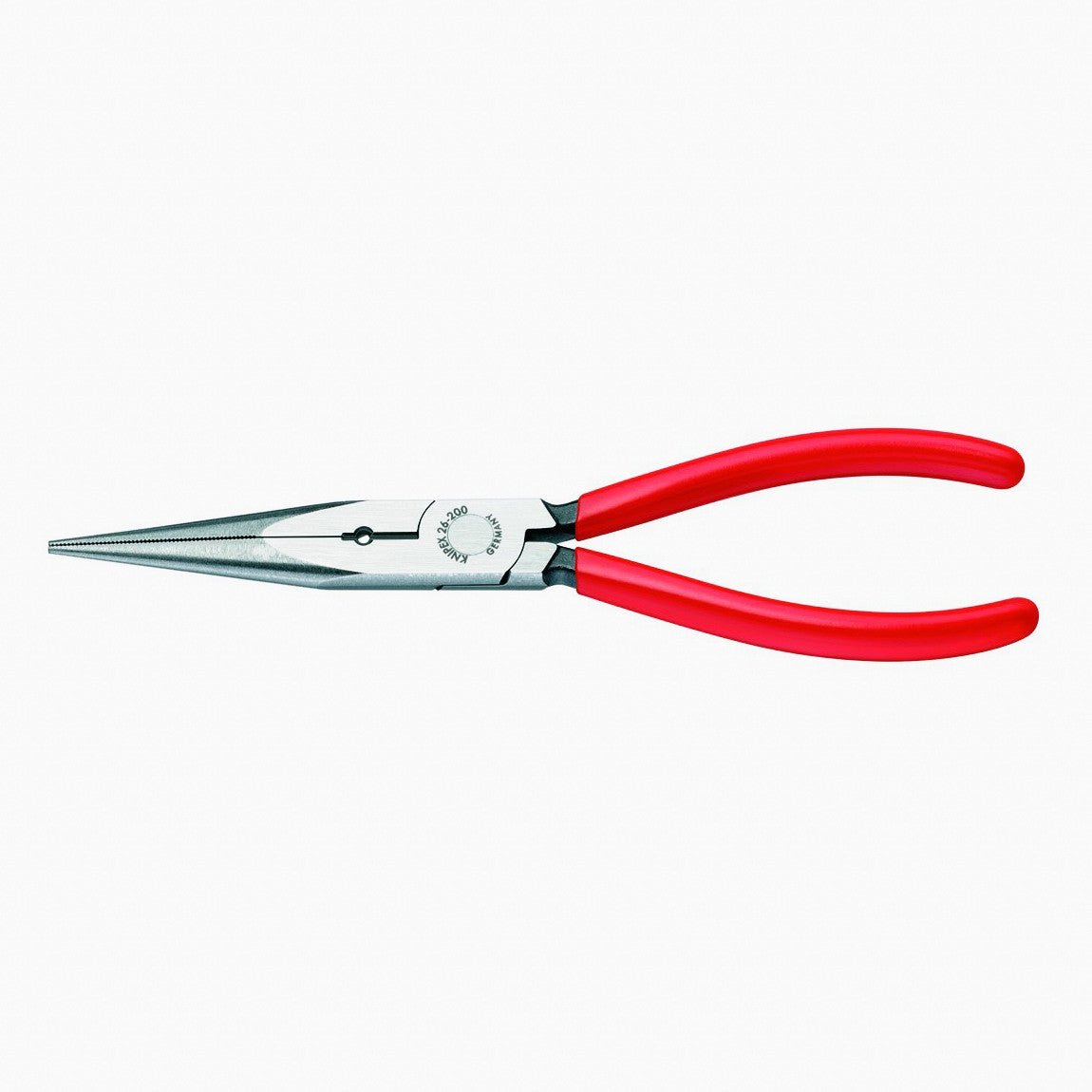 Knipex 8" Snipe Nose Side Cutting Pliers (Stork Beak Pliers) w/ 12 AWG Hole - Plastic Grip - 2611200S1 - KC Tool