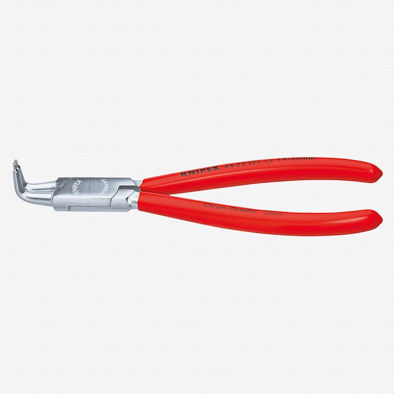 Knipex 90 Degree Angled Tip Internal Circlip Pliers 19 - 60 mm dia - Chrome w/ Plastic Grip - 4423J21 - KC Tool