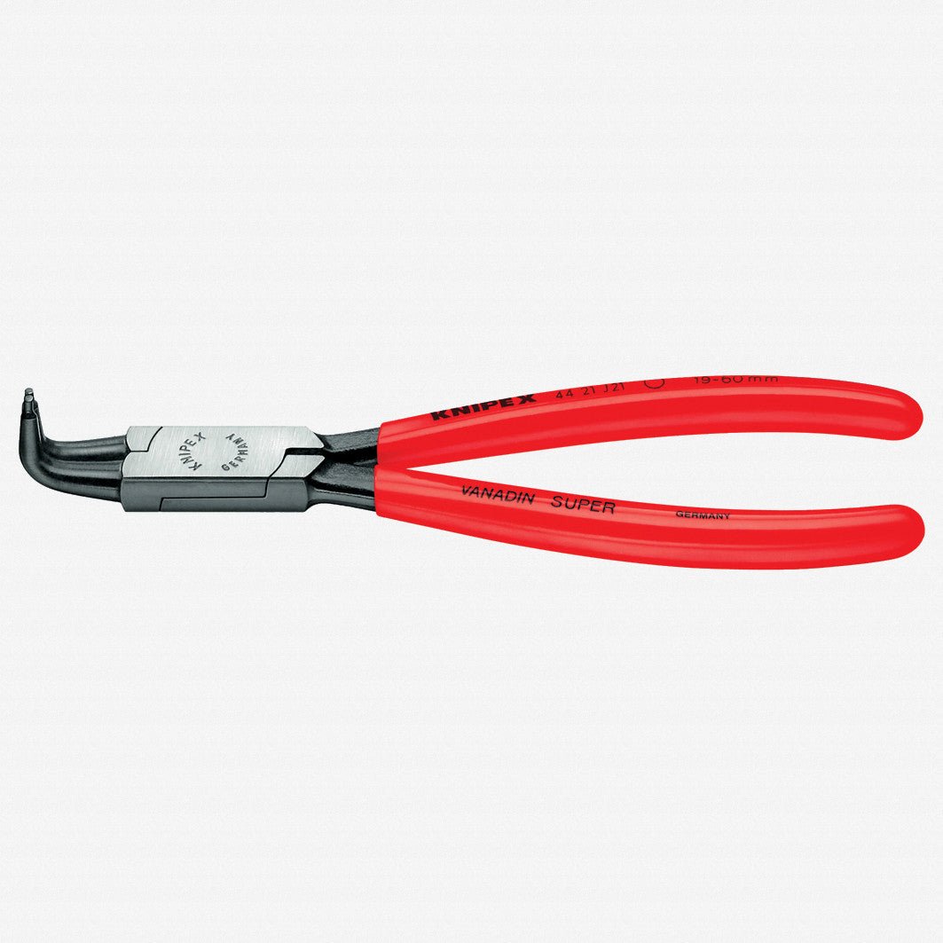 Knipex 90 Degree Angled Tip Internal Circlip Pliers 85 - 140 mm dia - Plastic Grip - 4421J41 - KC Tool
