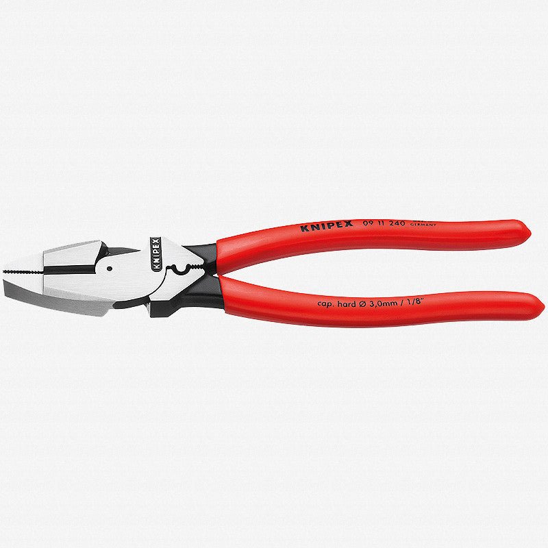 Knipex 9.4" Lineman's Pliers w/ Fish Tape Puller - Plastic Grip - K0911240 - KC Tool