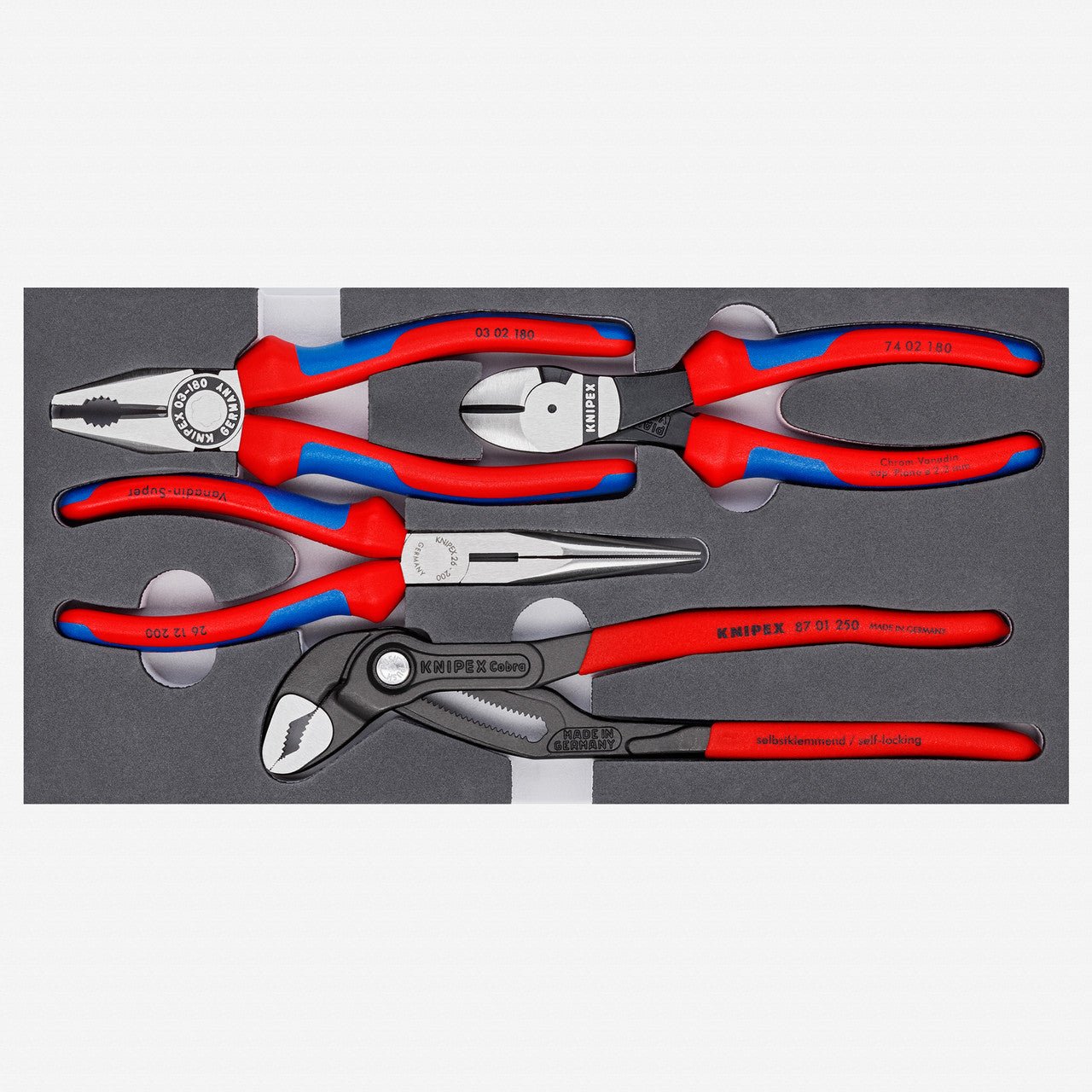 Knipex Basic Pliers Set in Foam Tray, 4 Pieces - K002001V15 - KC Tool