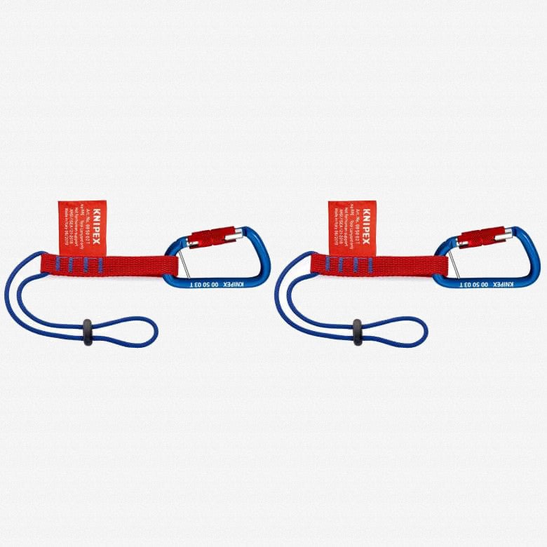 Knipex BK Tool Tethering 13" Adaptor Straps with Captive Eye Carabiner, 2 Pieces - K005006TBKA - KC Tool