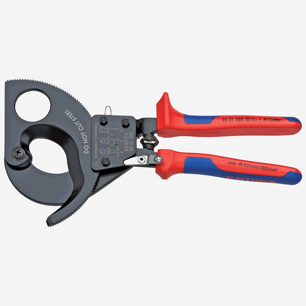 Knipex Cable Cutters (ratchet action) suitable for aluminum cable up to 4 x 150 mm2 - MultiGrip - 9531280 - KC Tool