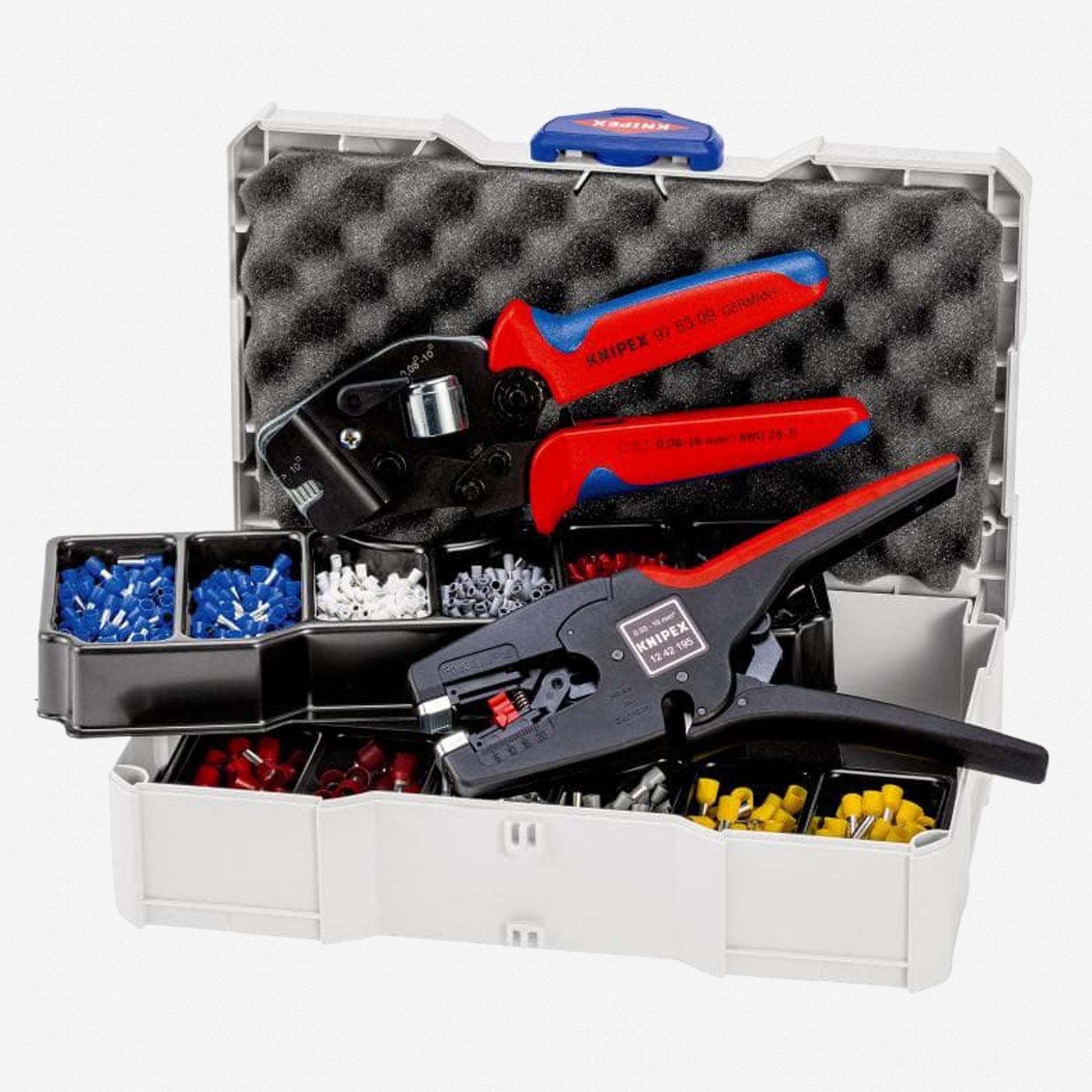 Knipex Crimp Assortment Set for Wire Ferrules with Crimping Pliers and Automatic Strippers - 979017 - KC Tool