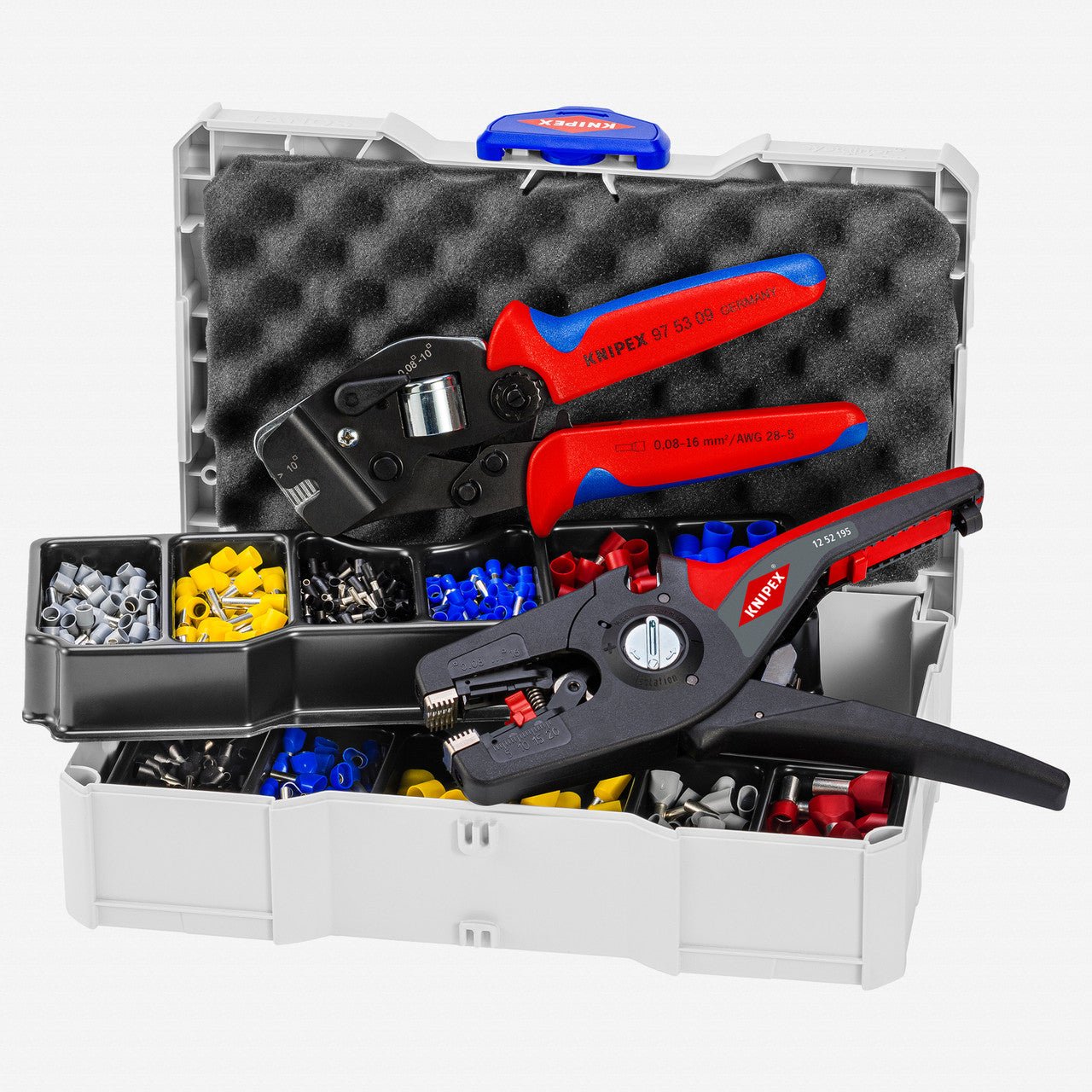 Knipex Crimp Assortment Set for Wire Ferrules with Front - Loading Crimping Pliers and PreciStrip Stripper - 979015 - KC Tool