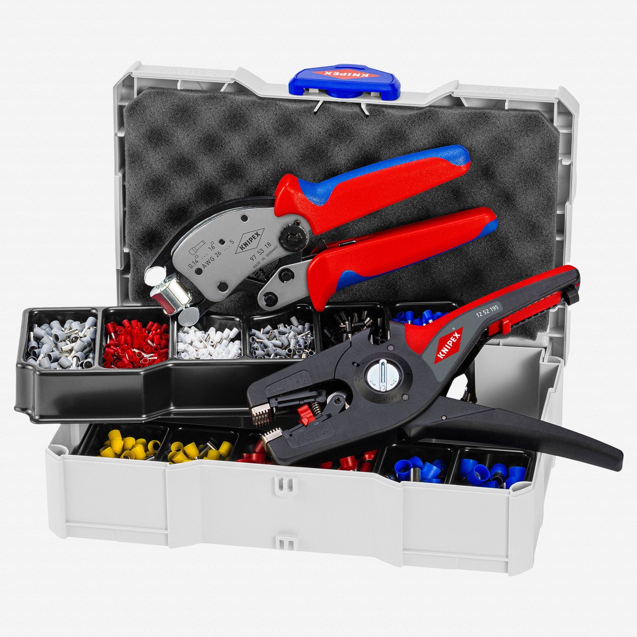 Knipex Crimp Assortment Set for Wire Ferrules with Twistor Crimping Pliers and PreciStrip Stripper - 979014 - KC Tool