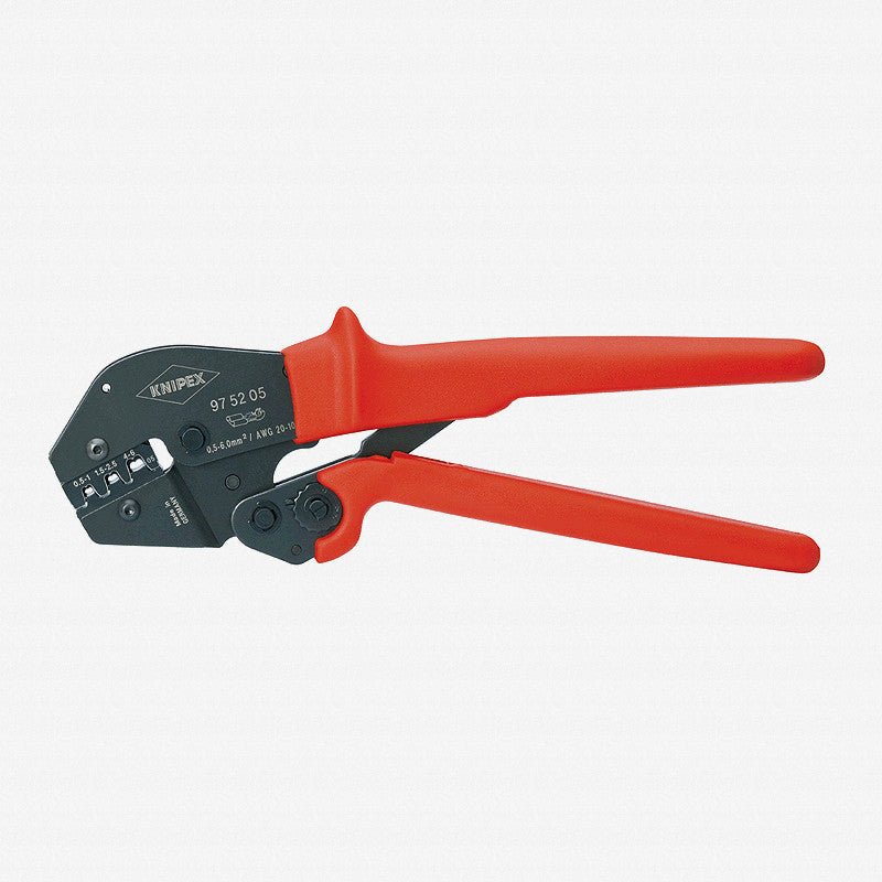 Knipex Crimping Pliers w/ Lever Transmission - non-insulated, open plug-type connectors AWG 20-10 - 975205 - KC Tool