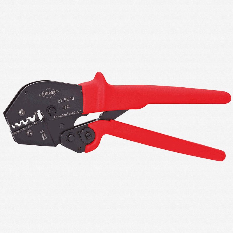 Knipex Crimping Pliers w/ Lever Transmission - Non-insulated Terminals and Plug Connectors, AWG 20-7 - 975213 - KC Tool