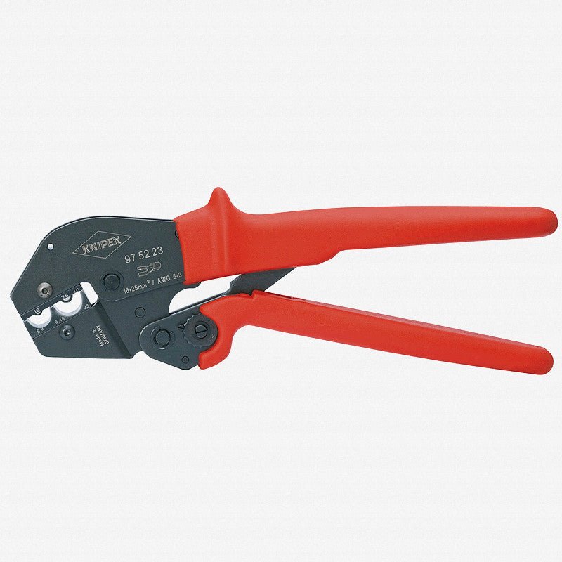 Knipex Crimping Pliers w/ Lever Transmission - non-insulated terminals and plug connectors AWG 5 + 3 - 975223 - KC Tool