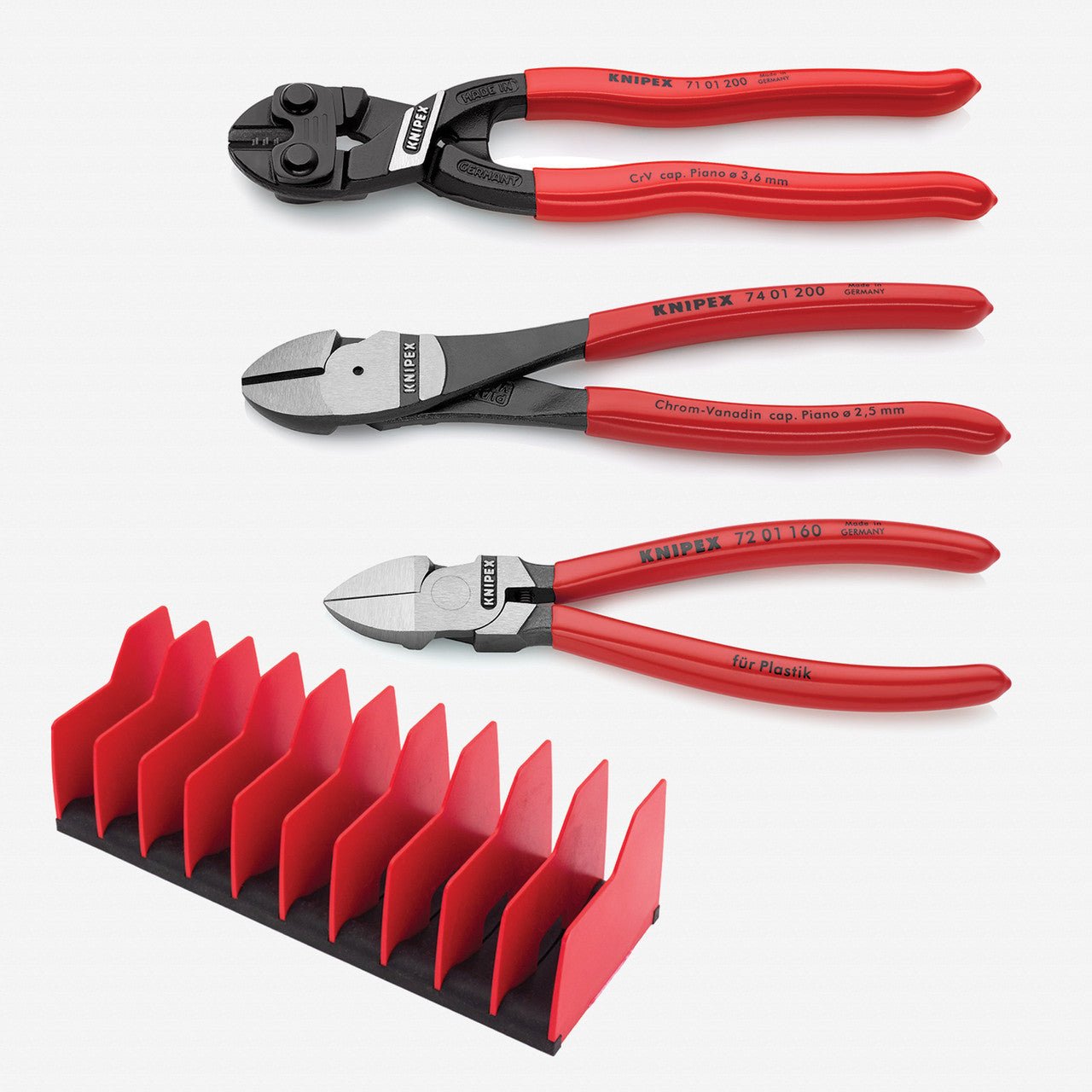 Knipex Cutting Pliers Set with Tool Holder, 4 Pieces - 9K0080137US - KC Tool