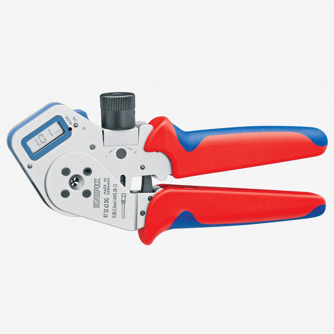 Knipex Digital Four-Mandrel Crimping Pliers - Turned Contacts (Fine Adjustment) - 975263DG - KC Tool