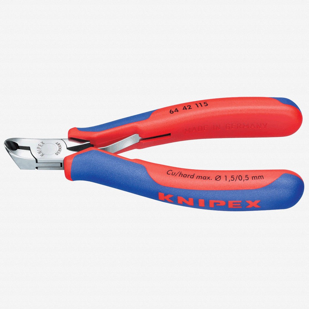 Knipex Electronics Oblique 27 Degree End Cutting Nippers w/ Small Bevel - MultiGrip - 6442115 - KC Tool