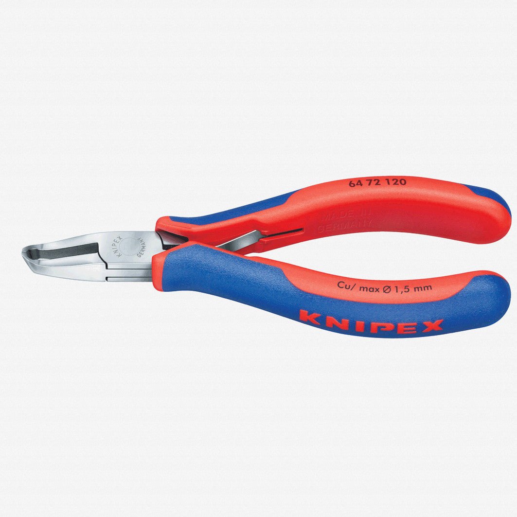 Knipex Electronics Oblique 35 Degree End Cutting Nippers, Mini-Blade w/ Small Bevel, MultiGrip - 6472120 - KC Tool