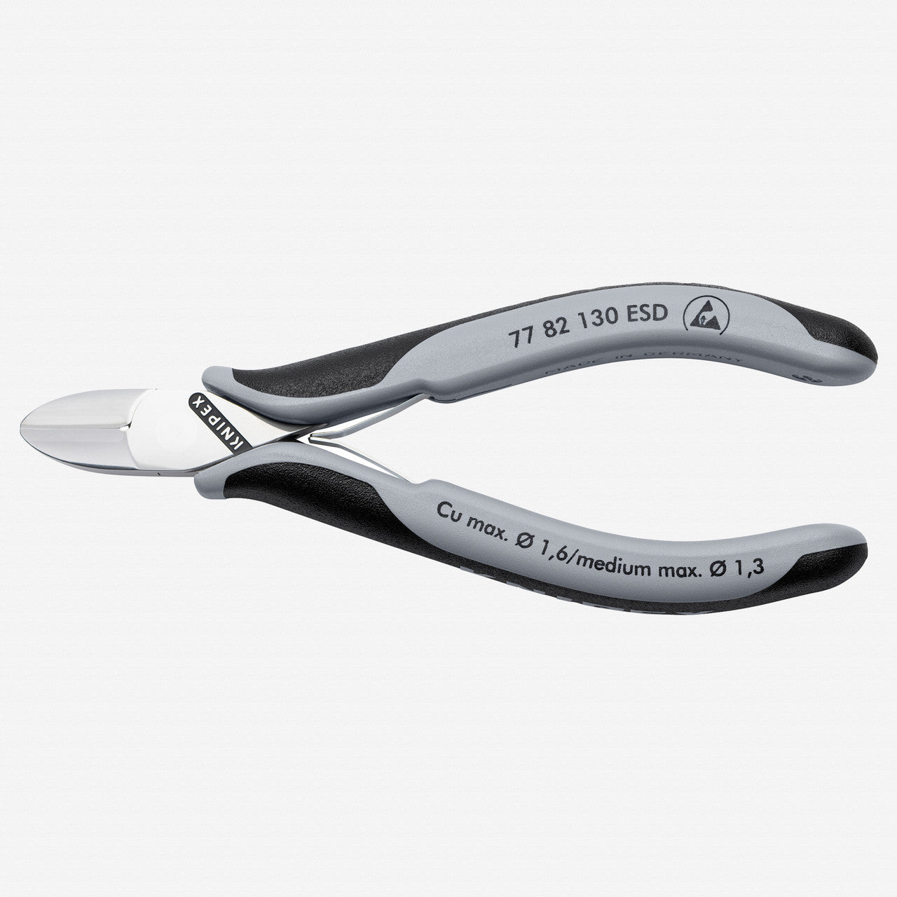 Knipex ESD Electronics Diagonal Cutters, 5 1/4" - 7782130ESD - KC Tool