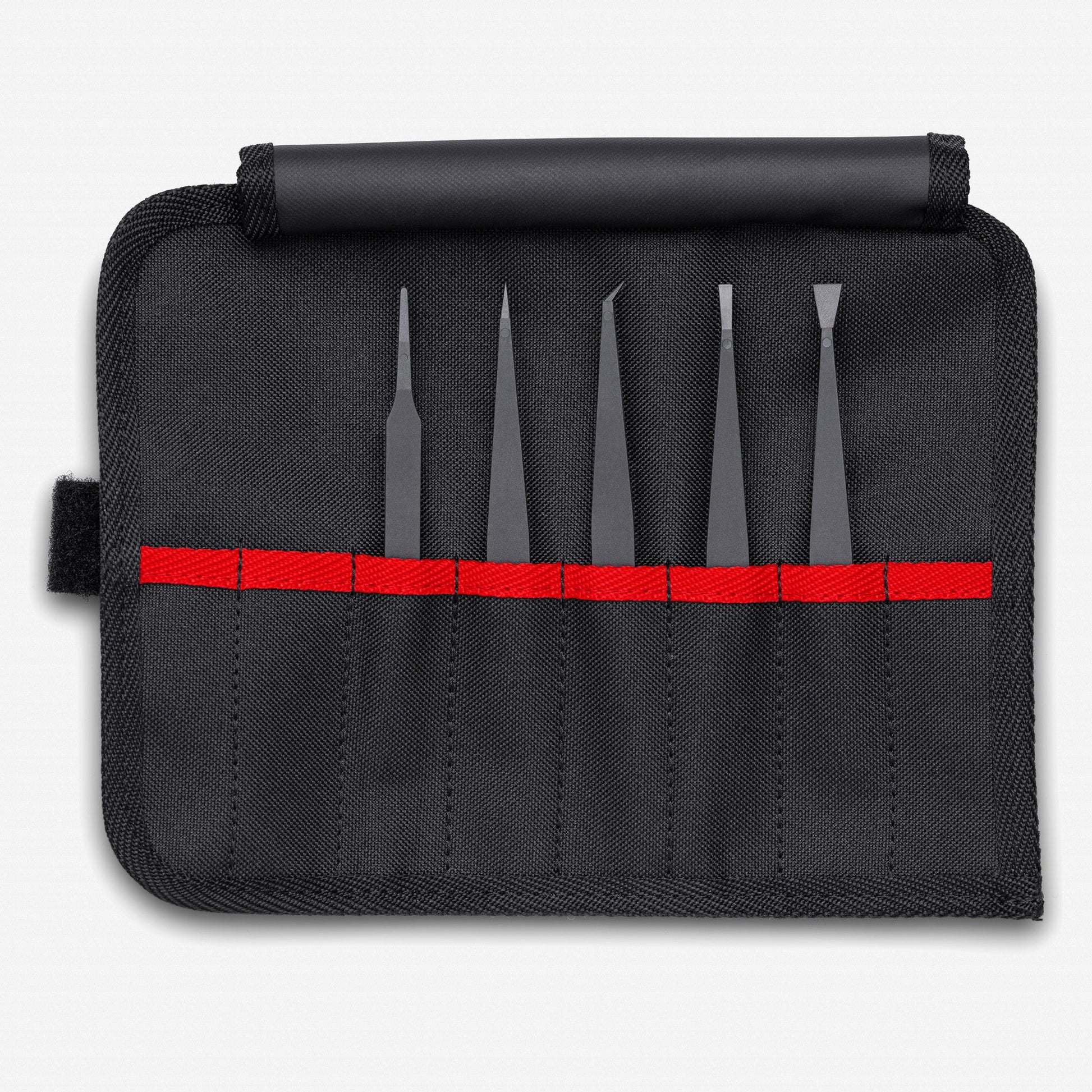 Knipex ESD Plastic Tweezer Set in Tool Roll, 5 Pieces - 920005 - KC Tool