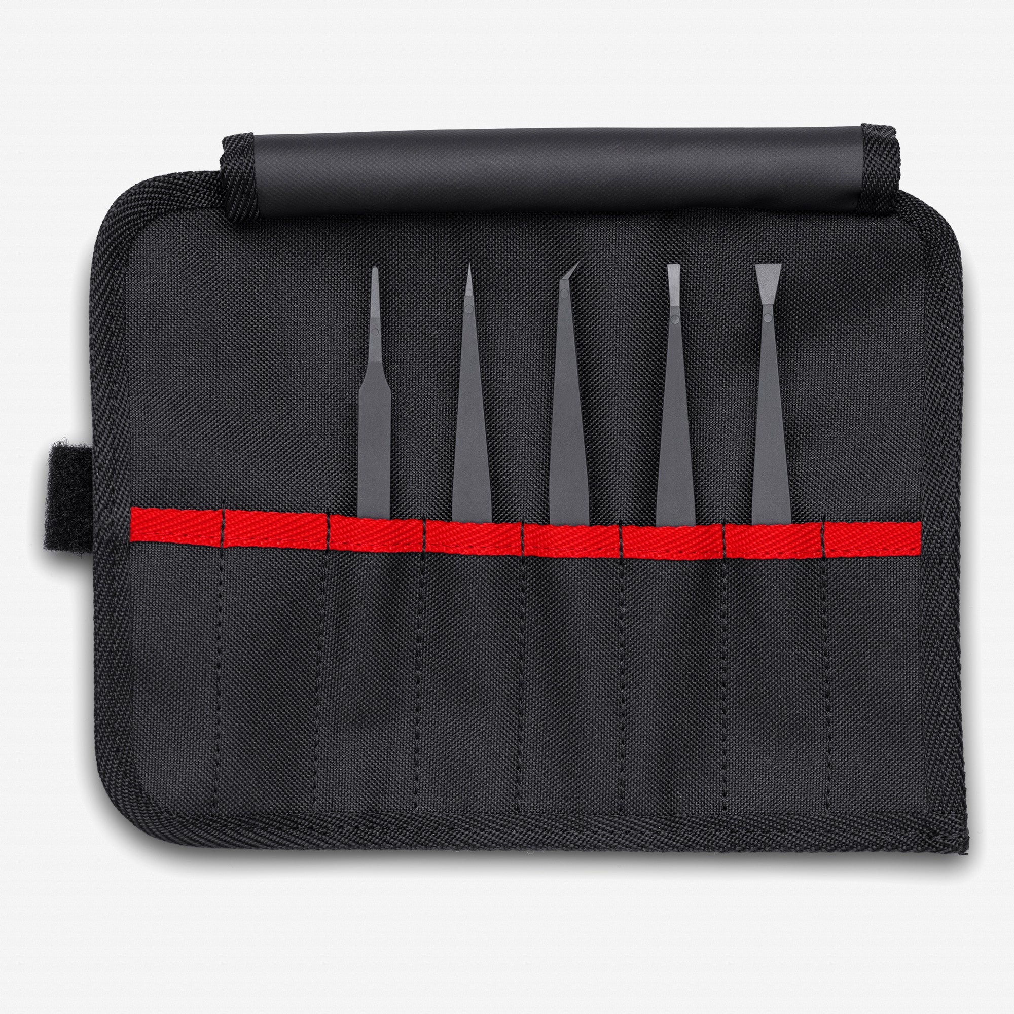 Knipex ESD Plastic Tweezer Set in Tool Roll, 5 Pieces - 920005 - KC Tool