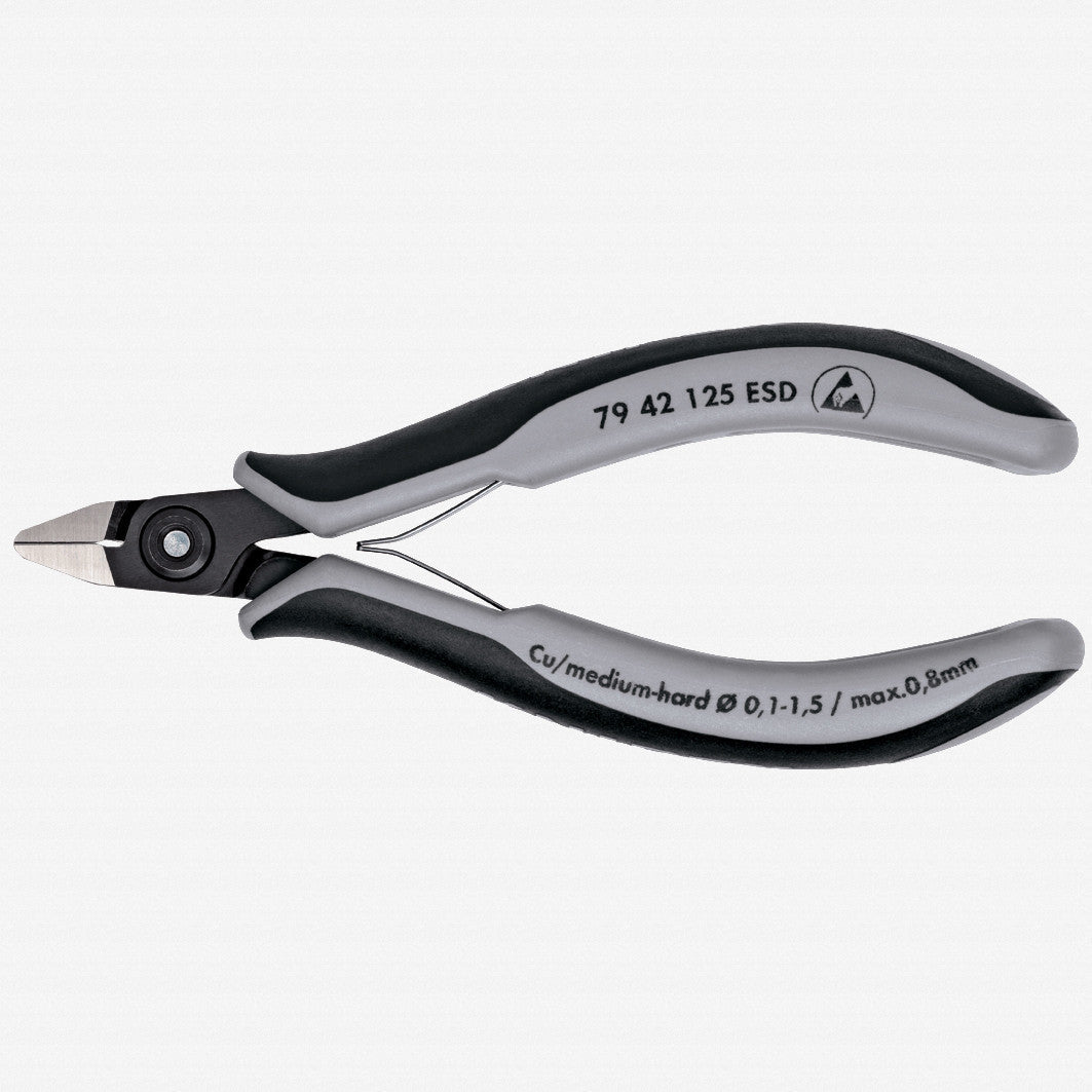 Knipex ESD Precision Electronics Diagonal Cutters Pointed Head - MultiGrip - 7942125ESD - KC Tool