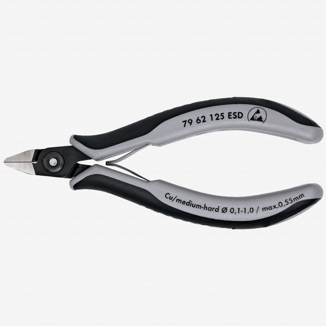 Knipex ESD Precision Electronics Diagonal Cutters Pointed Head w/ Lead Catcher - MultiGrip - 7962125ESD - KC Tool