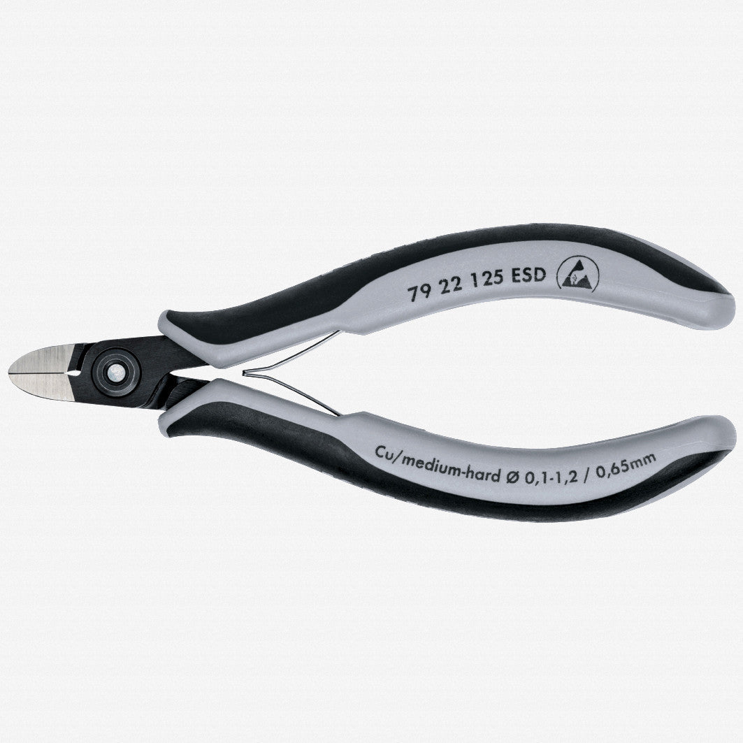 Knipex ESD Precision Electronics Diagonal Cutters Round Head - MultiGrip - 7922125ESD - KC Tool
