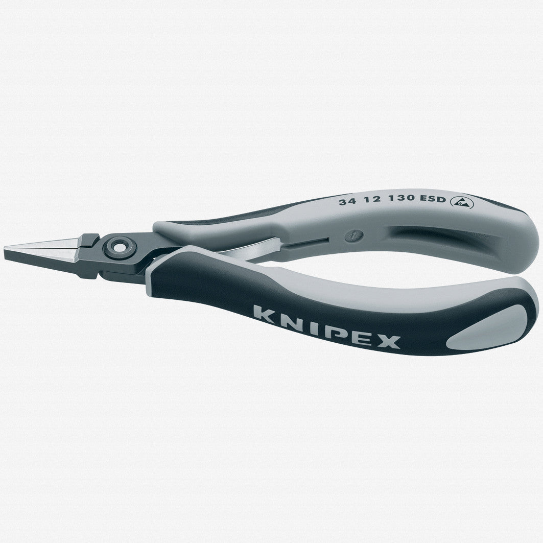 Knipex ESD Precision Electronics Gripping Pliers (flat, wide jaws) - 3412130ESD - KC Tool
