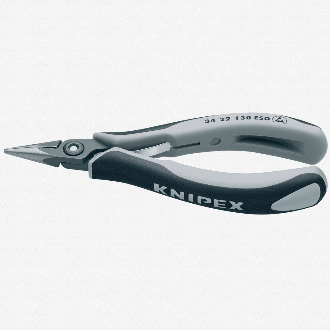 Knipex ESD Precision Electronics Gripping Pliers (half-round jaws) - 3422130ESD - KC Tool