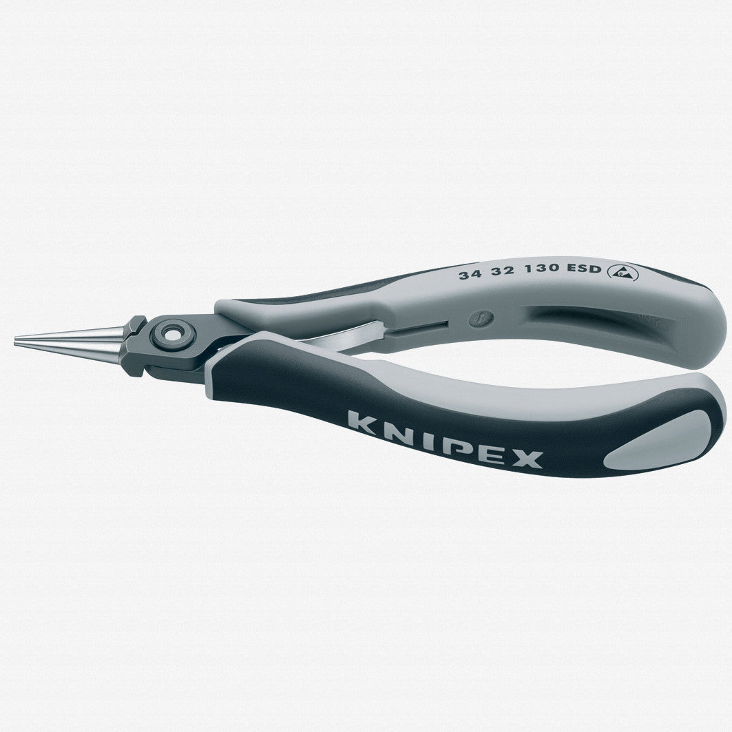 Knipex ESD Precision Electronics Gripping Pliers (round, pointed jaws) - 3432130ESD - KC Tool