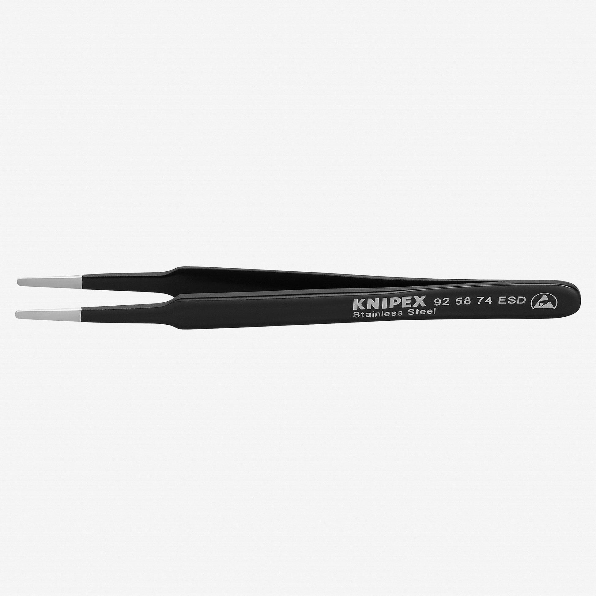 Knipex ESD Precision Tweezers round tips 2 mm wide - 925874ESD - KC Tool