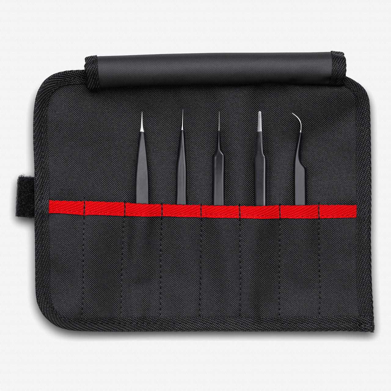 Knipex ESD Stainless Steel Tweezer Set in Tool Roll, 5 Pieces - 920001ESD - KC Tool