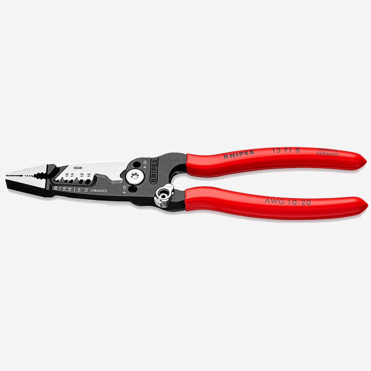 Knipex Forged Wire Strippers, 8" - Plastic Grip - 13718 - KC Tool