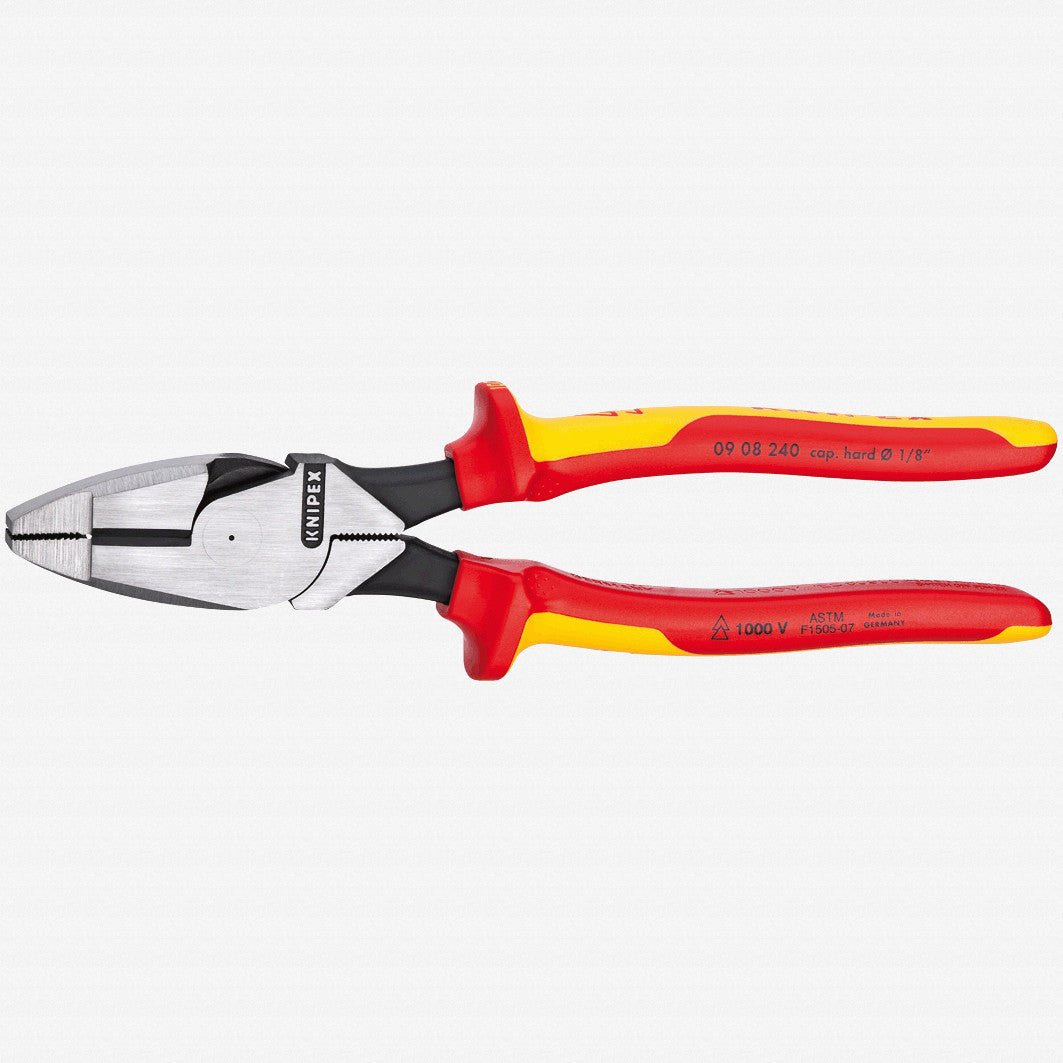 Knipex High Leverage Lineman New England Heads-1,000V Insulated - K0908240 - KC Tool
